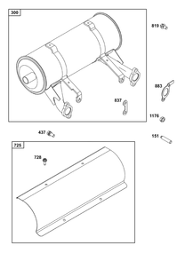 Exhaust Group Diagram and Parts List for 386447-0442-G1 200000 - 399999 Briggs and Stratton Engine
